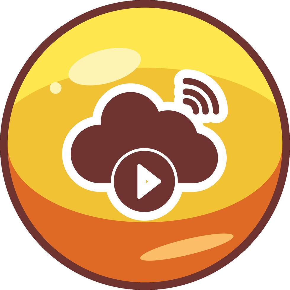 Cloud Vedio Playing Vector Icon