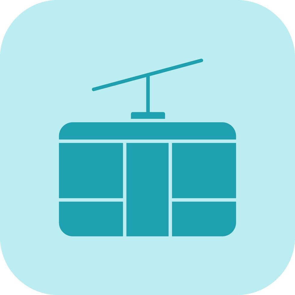 Cableway Glyph Tritone Icon vector
