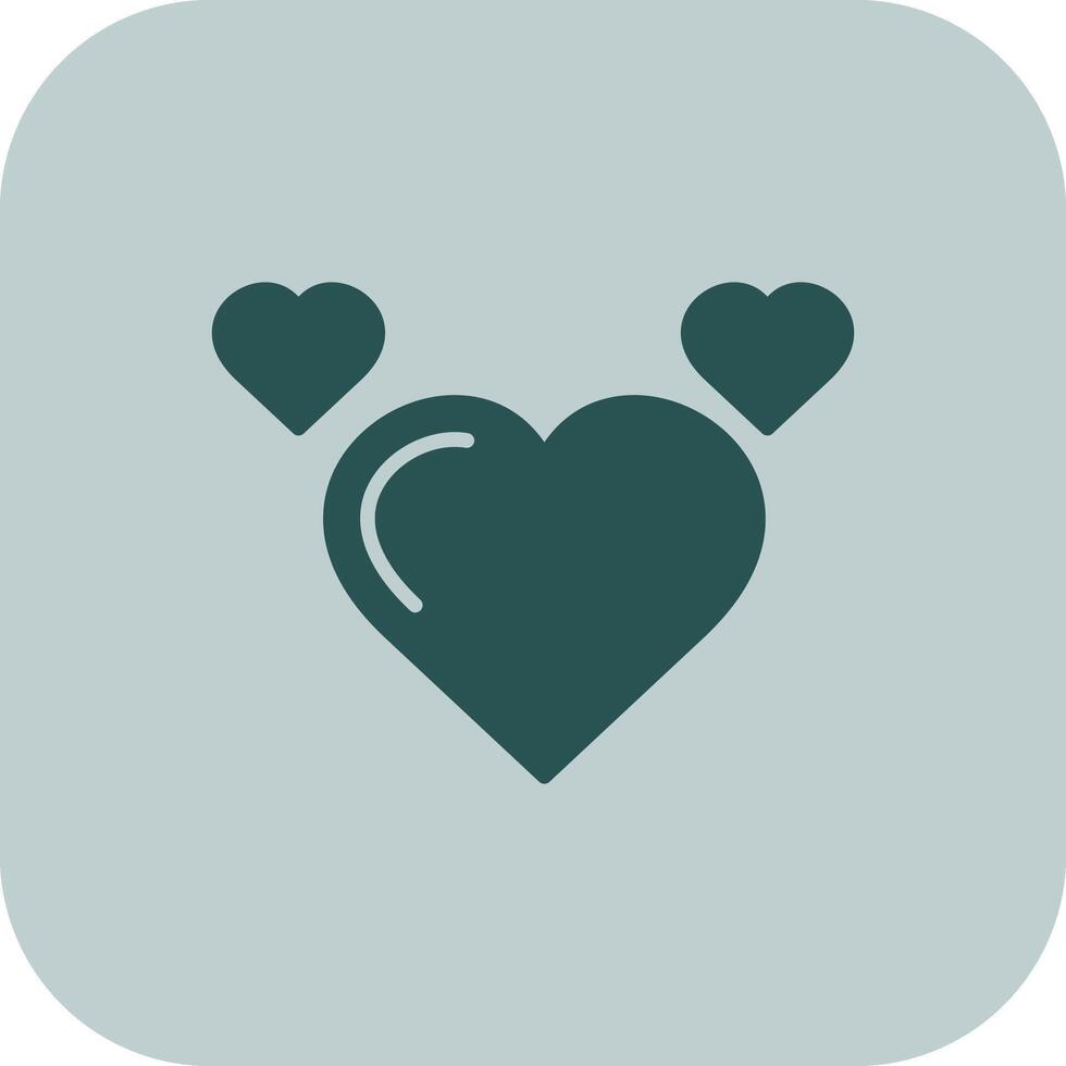 Heart Glyph Tritone Icon vector