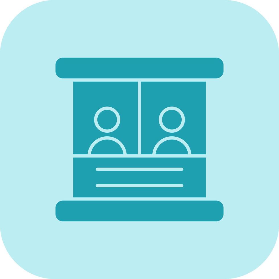 Ticket Box Glyph Tritone Icon vector