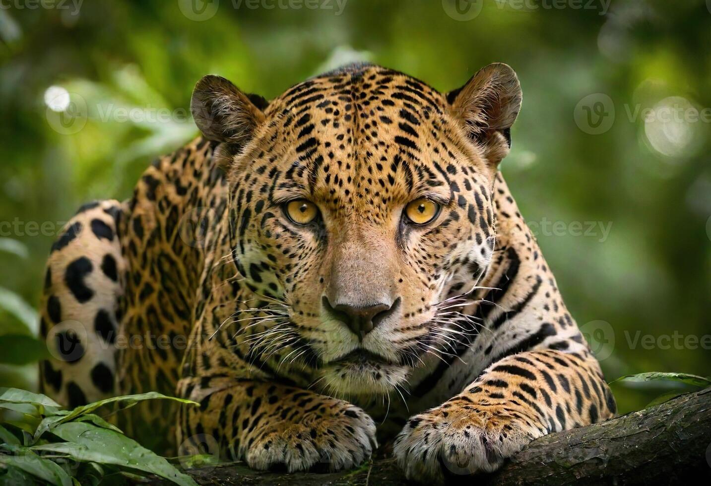 AI generated A majestic jaguar in its natural habitat photo