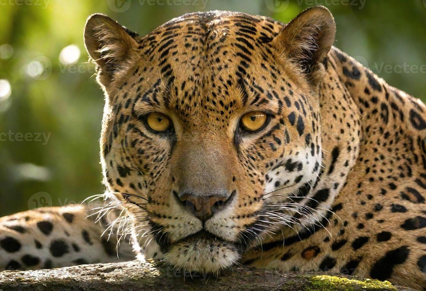 AI generated A majestic jaguar in its natural habitat photo