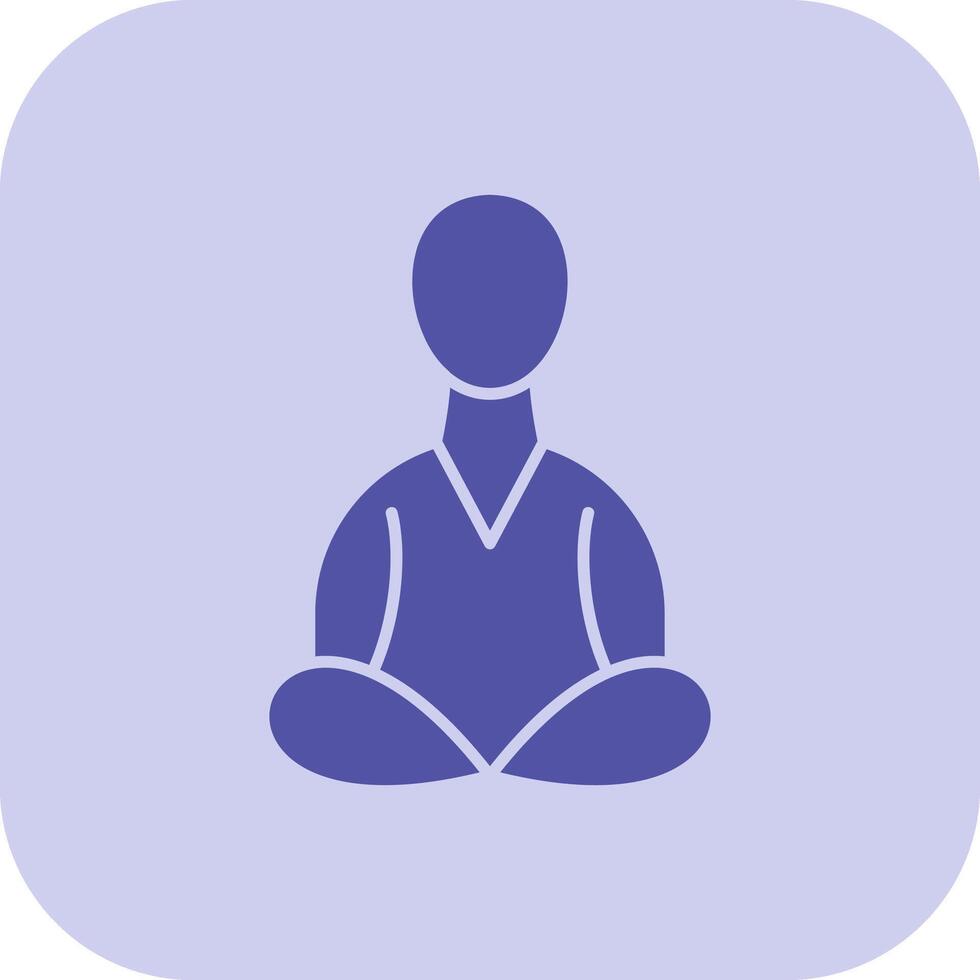 meditación glifo tritono icono vector