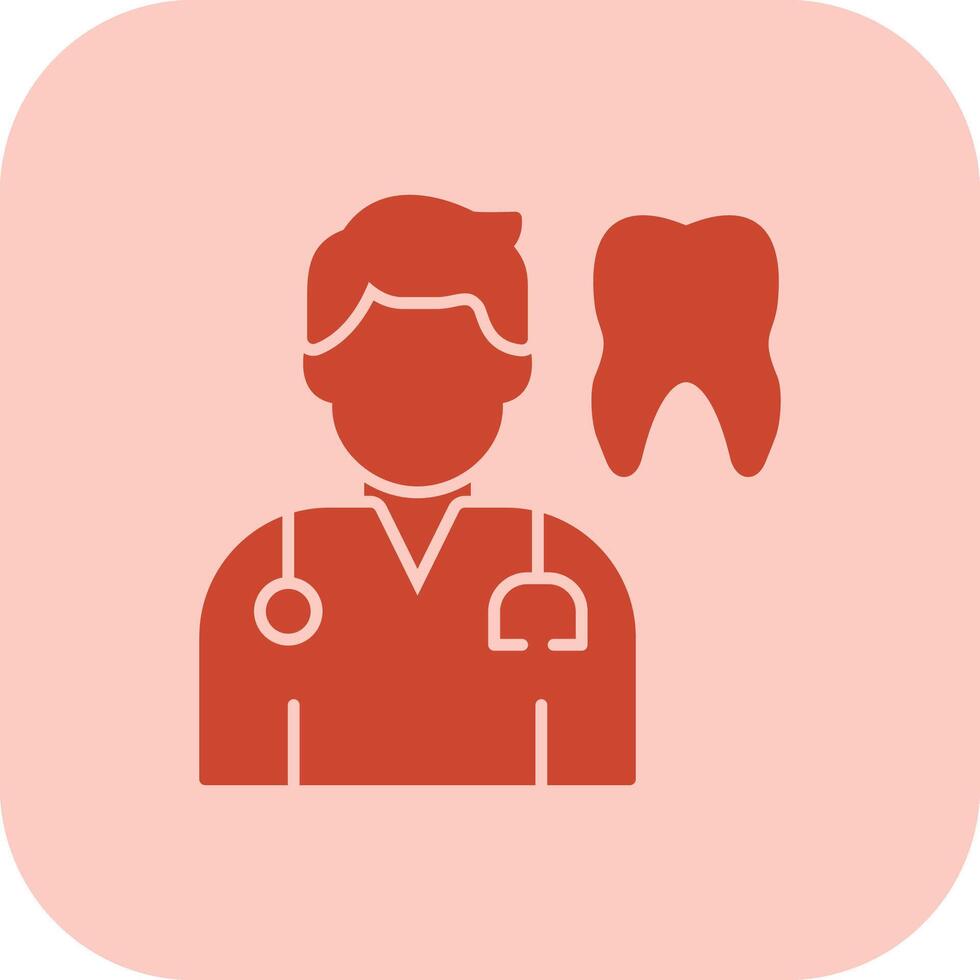 dentista glifo tritono icono vector