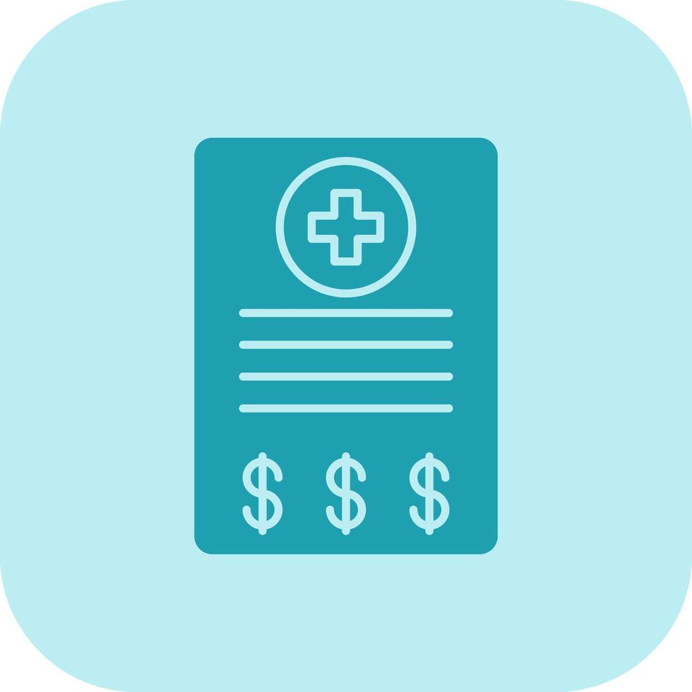 Medical Bill Glyph Tritone Icon vector