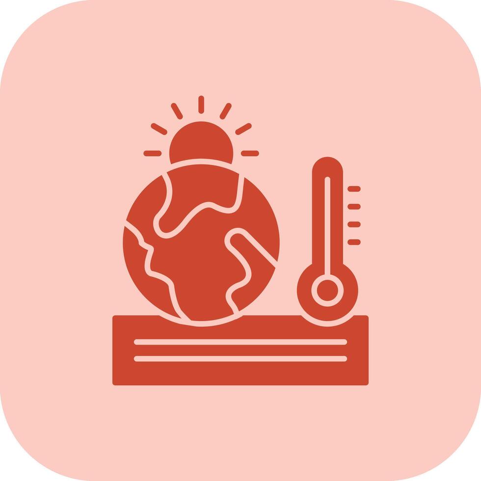 Global Warming Glyph Tritone Icon vector