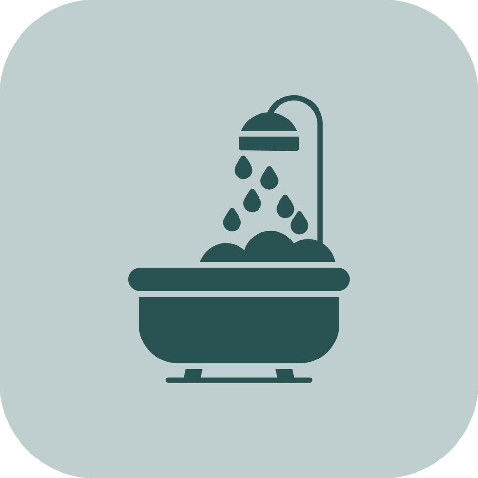 bañera glifo tritono icono vector