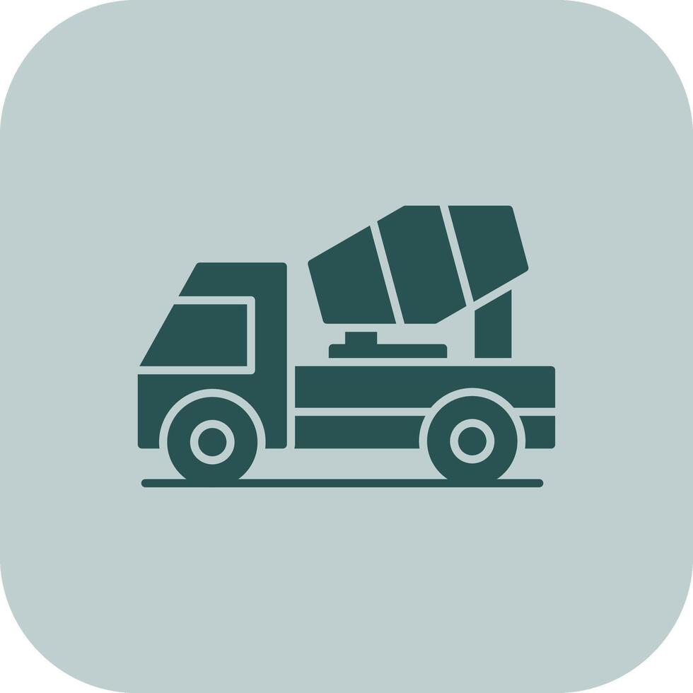 Concrete Mixer Glyph Tritone Icon vector