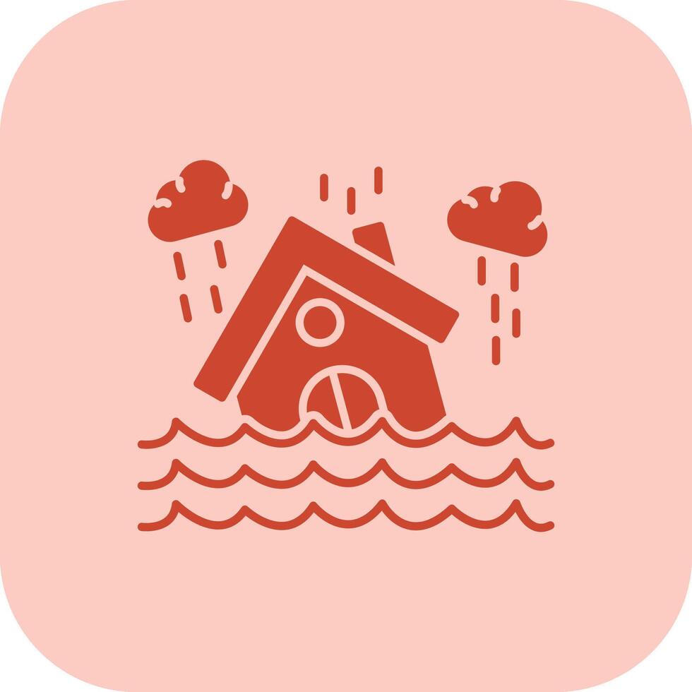 Flood Glyph Tritone Icon vector