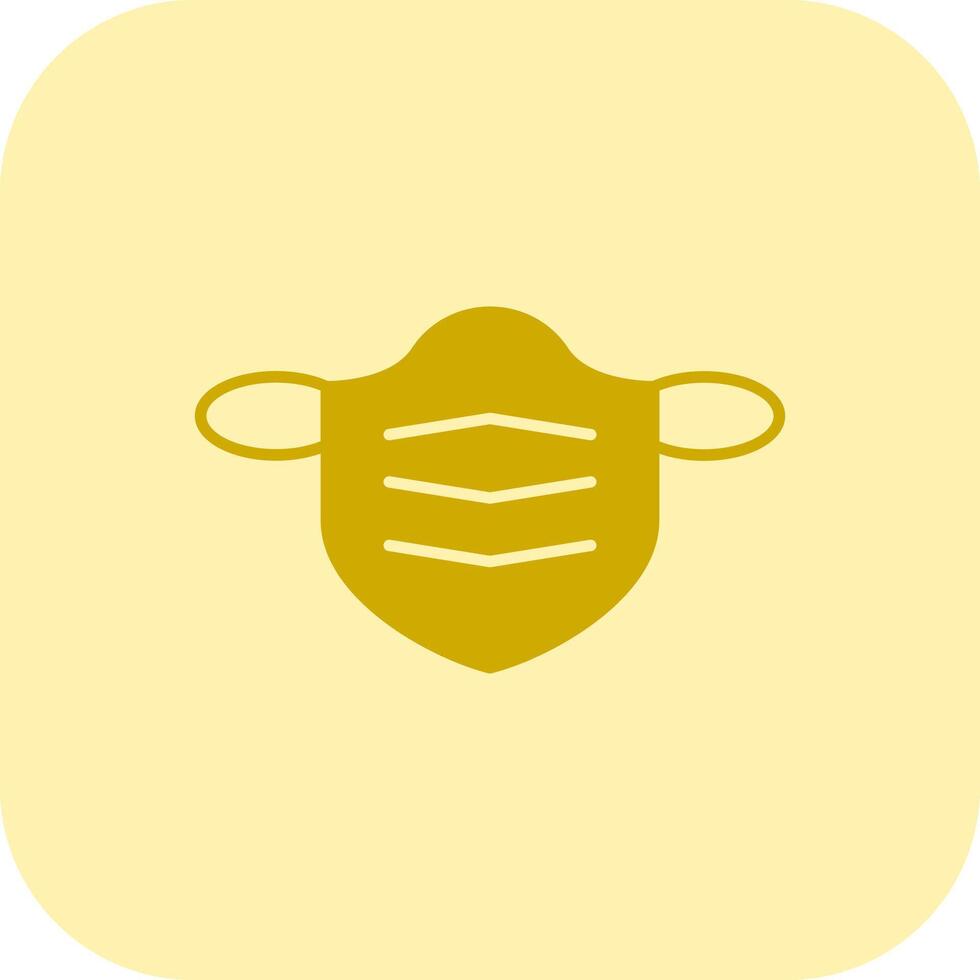 Surgical Mask Glyph Tritone Icon vector