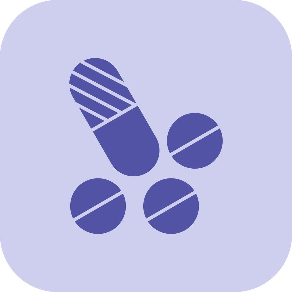 Pills Glyph Tritone Icon vector