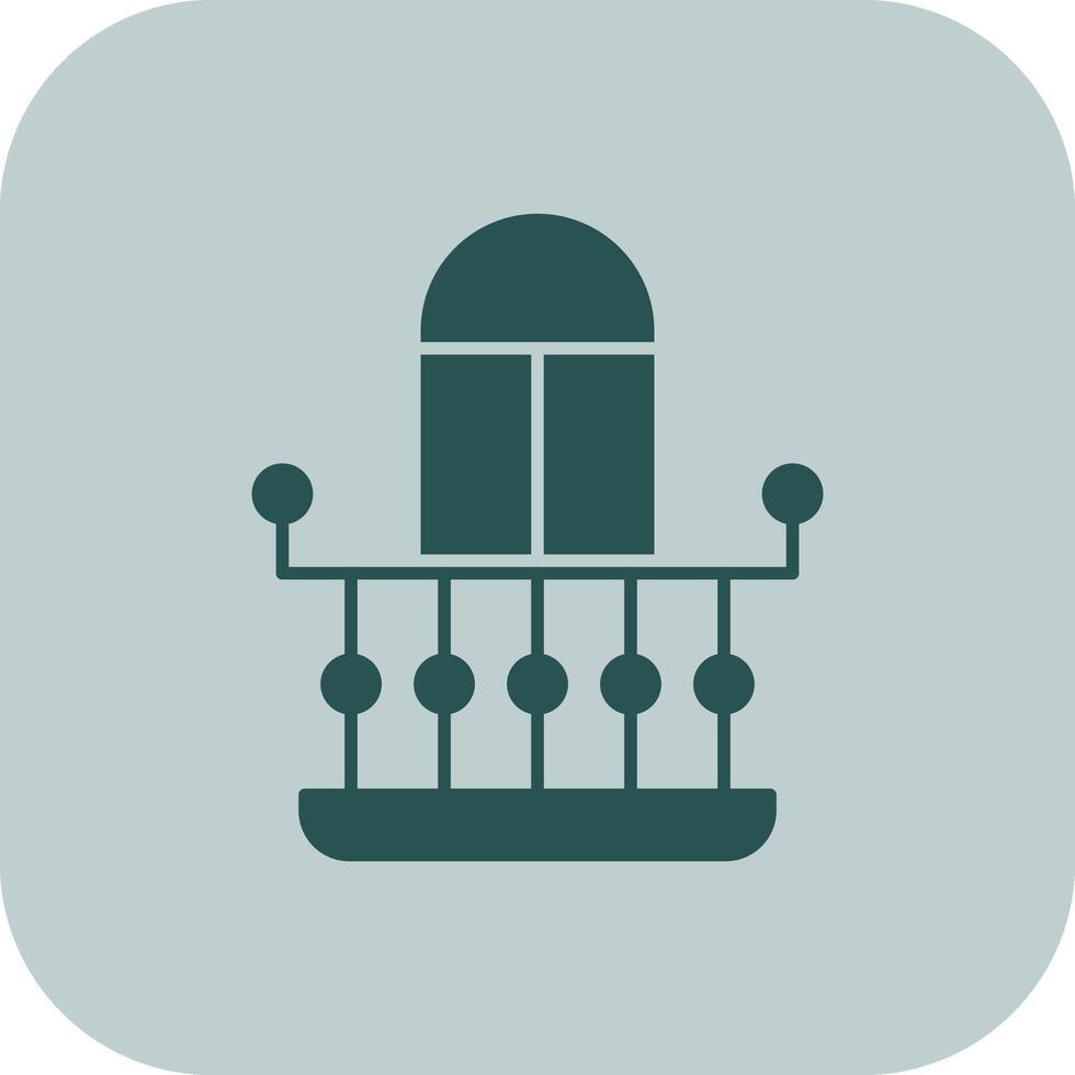Balcony Glyph Tritone Icon vector