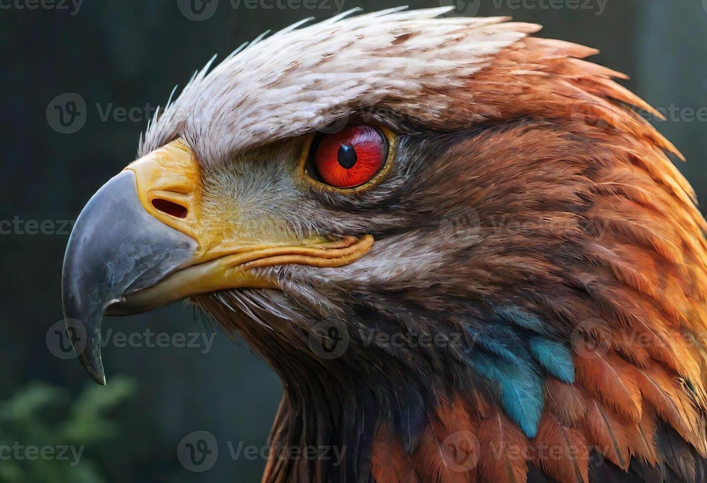 AI generated A majestic eagle with piercing eyes photo
