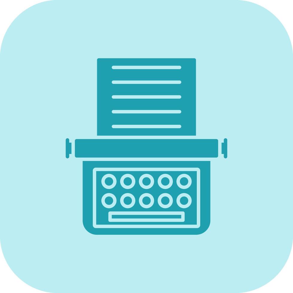 Typewriter Glyph Tritone Icon vector