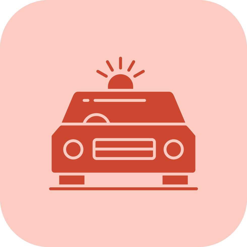 Car Siren Glyph Tritone Icon vector