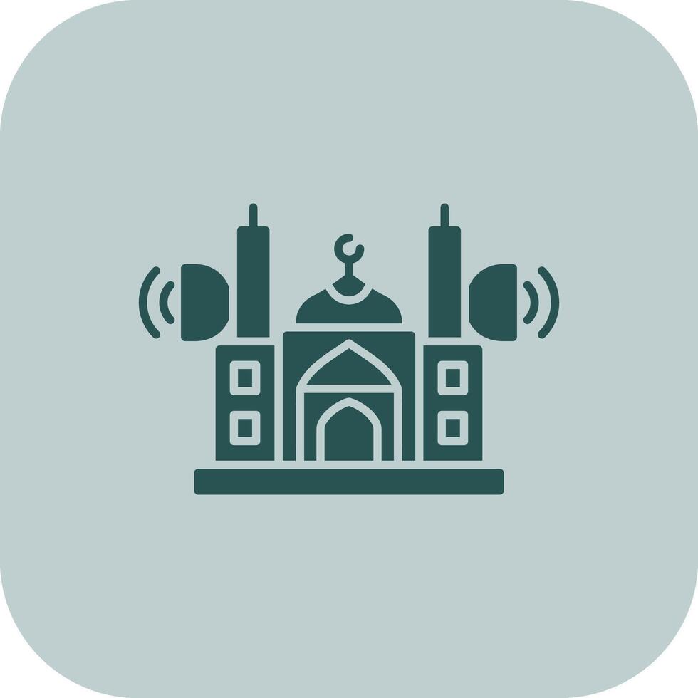 Mosque Speaker Glyph Tritone Icon vector