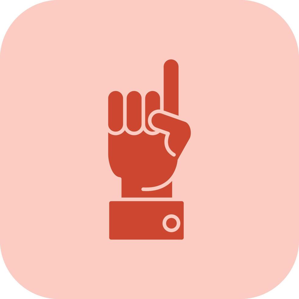 Raised Finger Glyph Tritone Icon vector