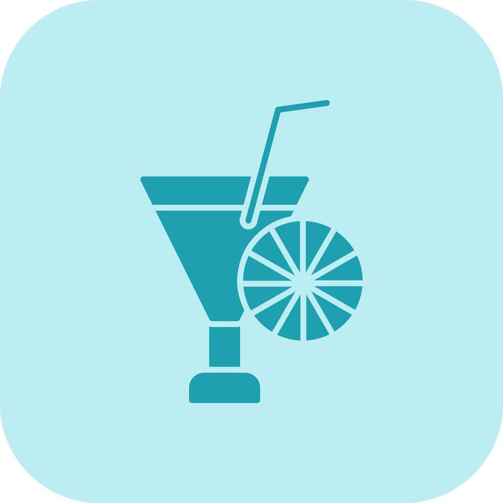 Cocktail Glyph Tritone Icon vector