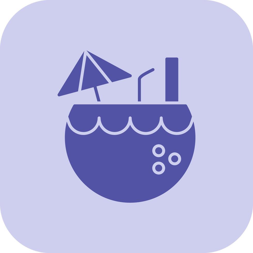 Coconut Glyph Tritone Icon vector