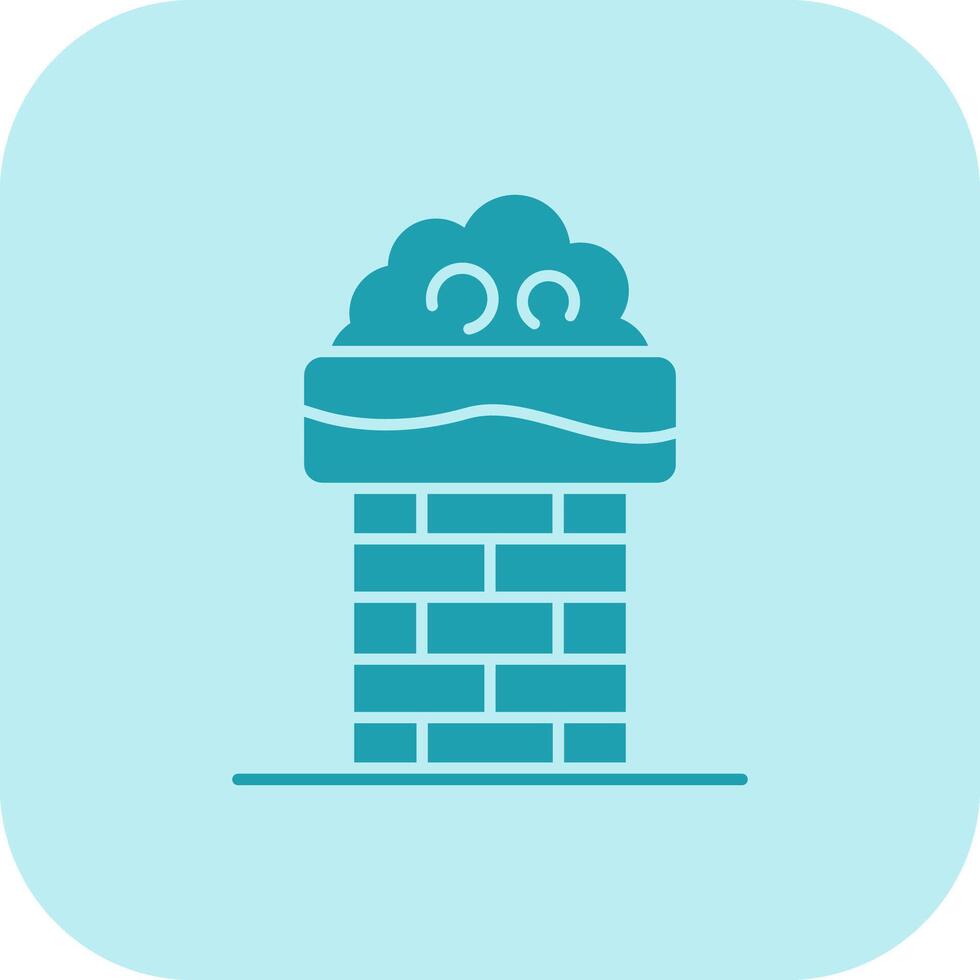 Chimney Top Glyph Tritone Icon vector