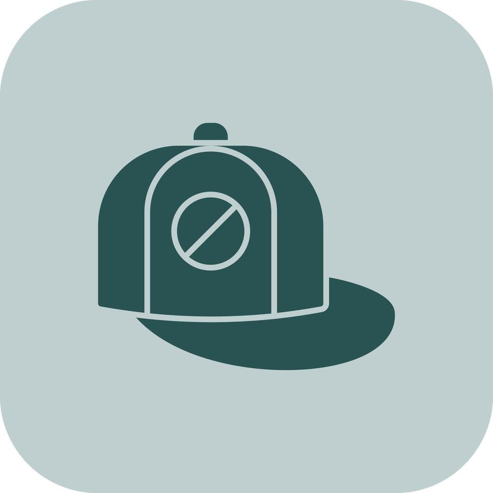 Baseball Cap Glyph Tritone Icon vector