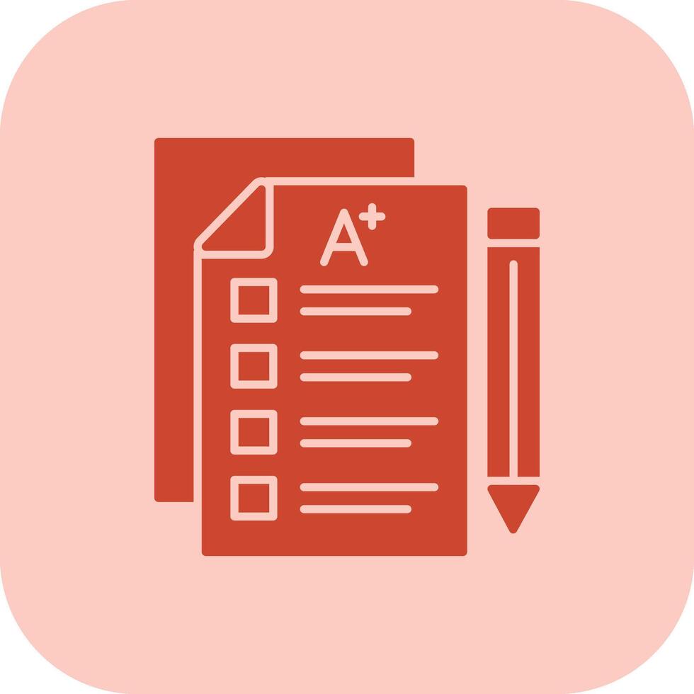 Exam Glyph Tritone Icon vector