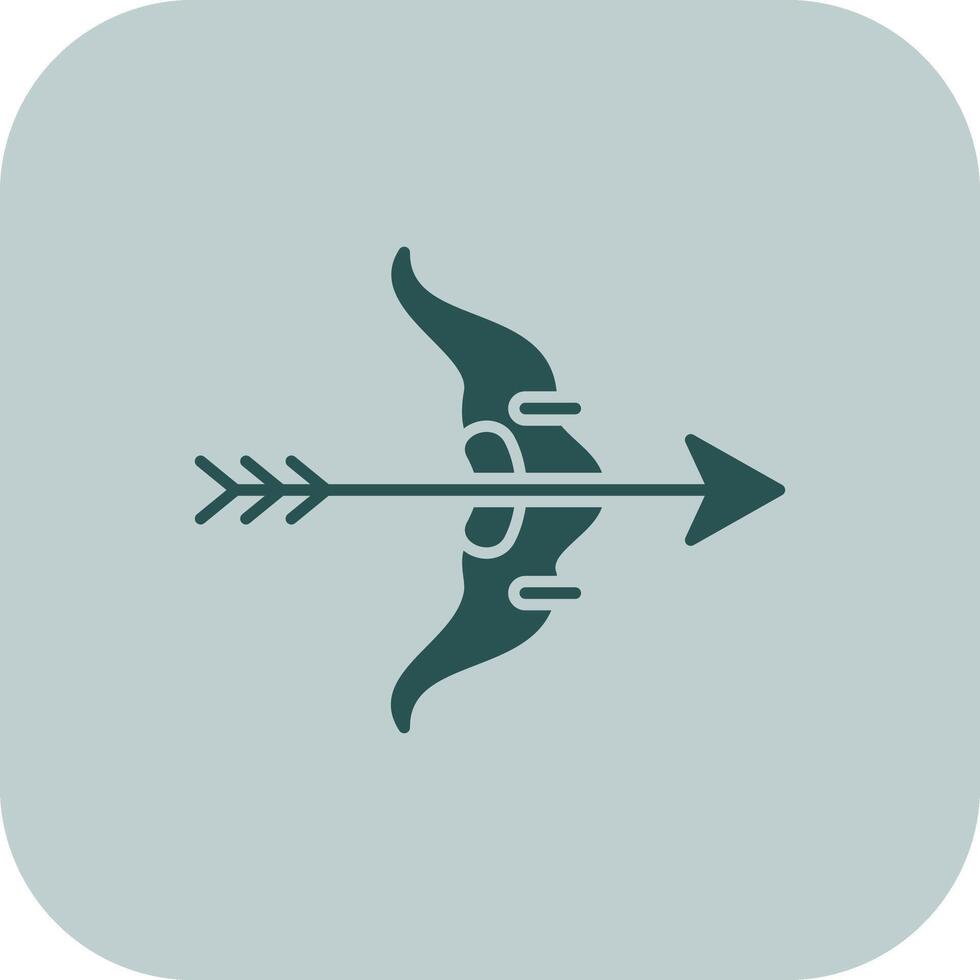 Bow And Arrow Glyph Tritone Icon vector