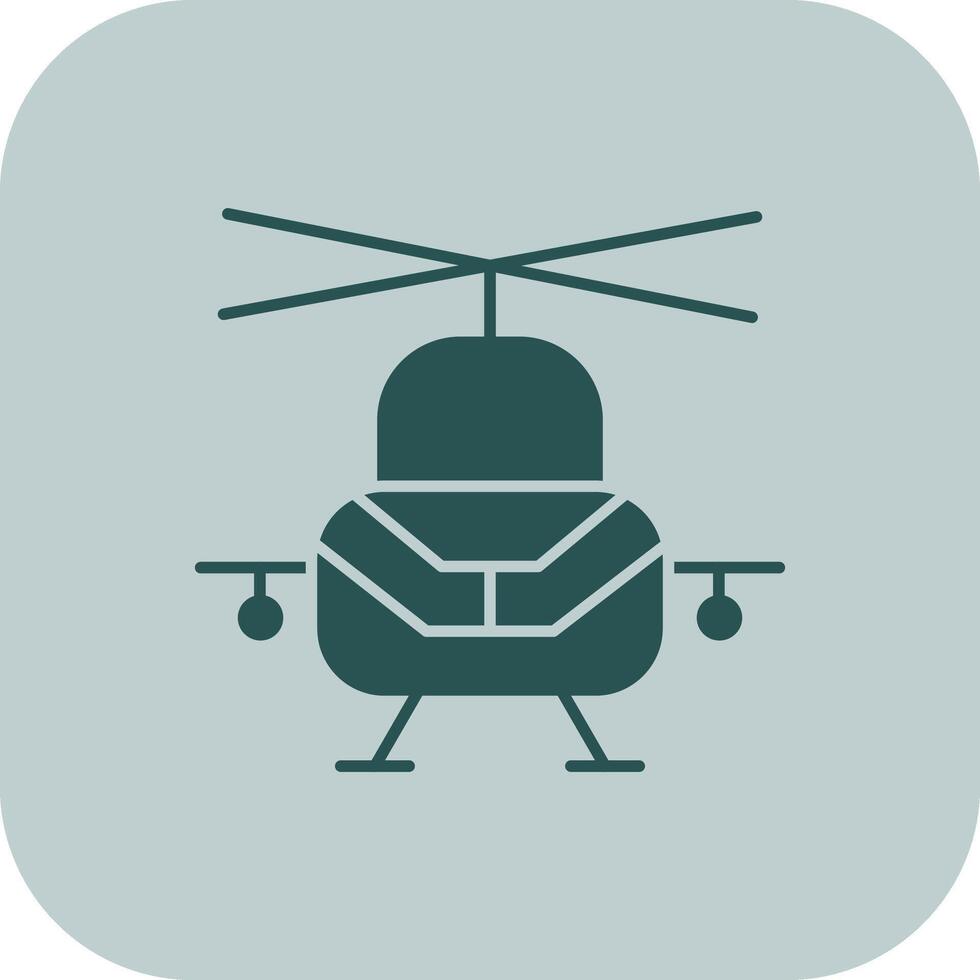 militar helicóptero glifo tritono icono vector