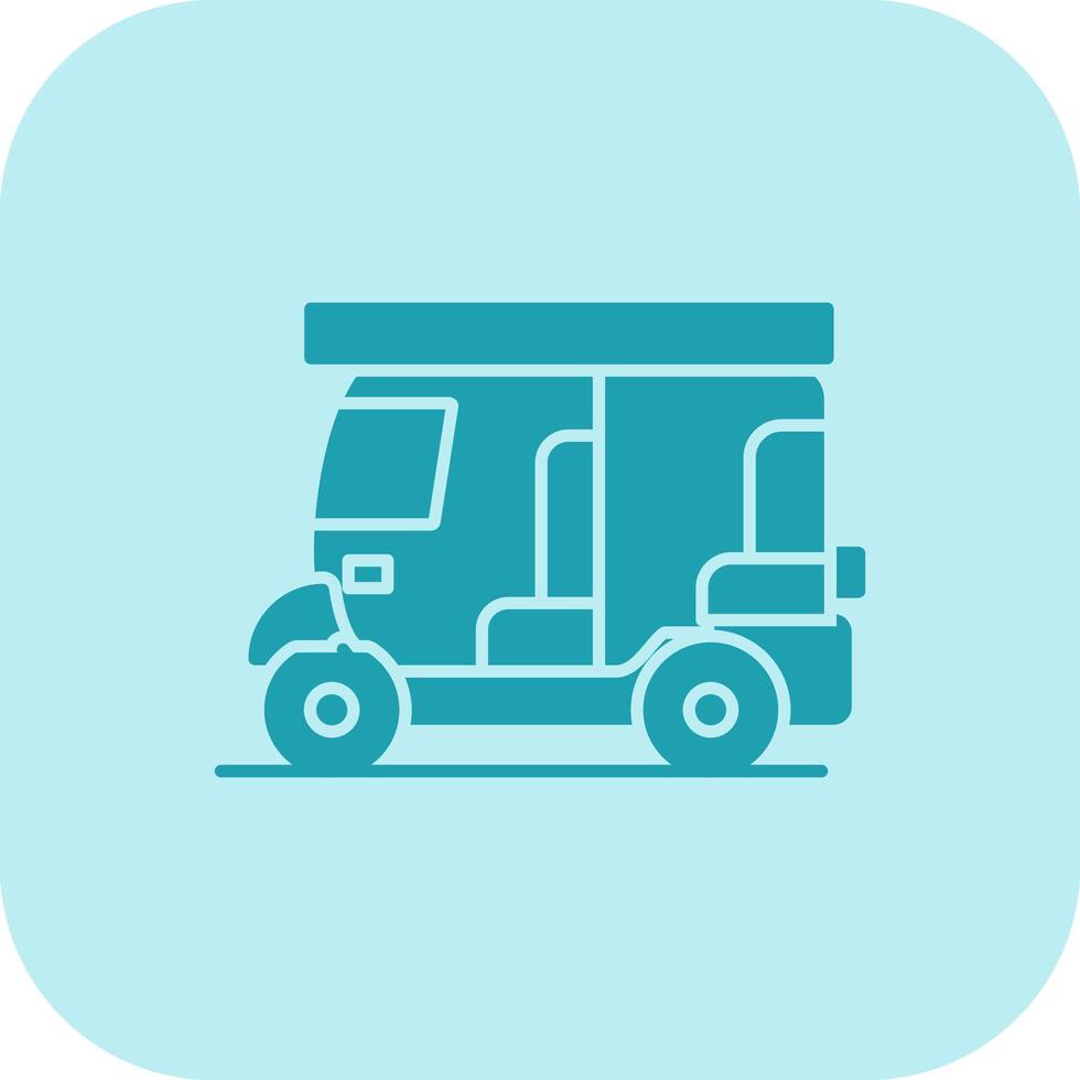 Rickshaw Glyph Tritone Icon vector