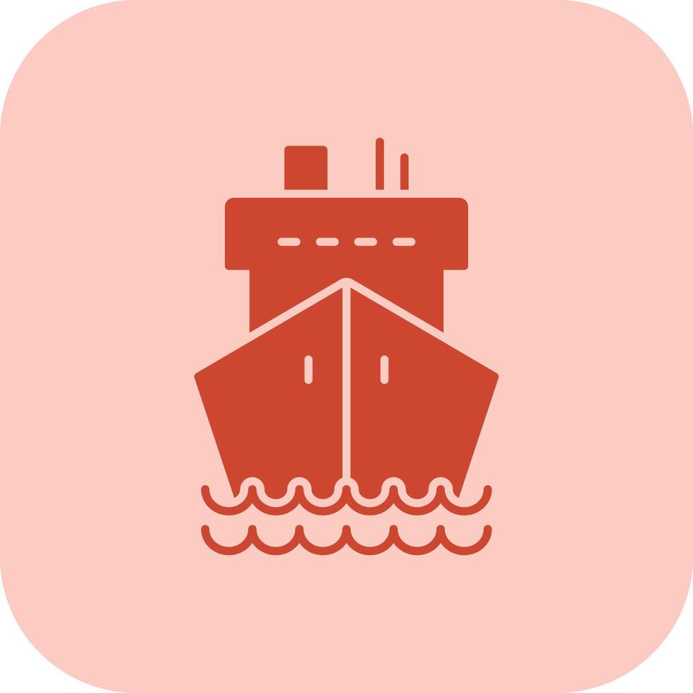Cargo Ship Glyph Tritone Icon vector