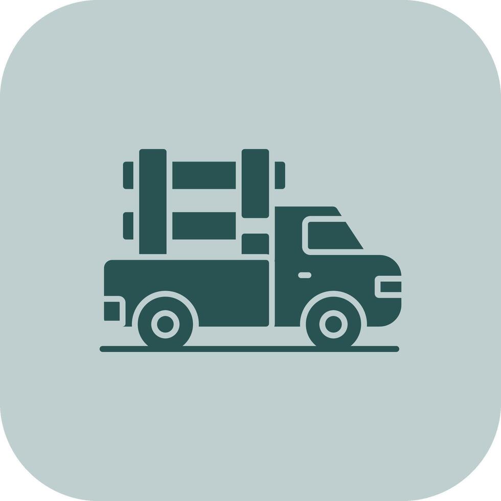 Pickup Truck Glyph Tritone Icon vector