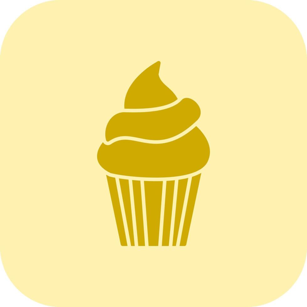 Cupcake Glyph Tritone Icon vector