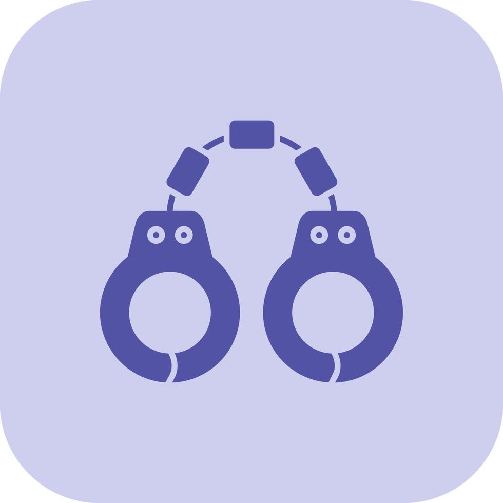 Handcuffs Glyph Tritone Icon vector