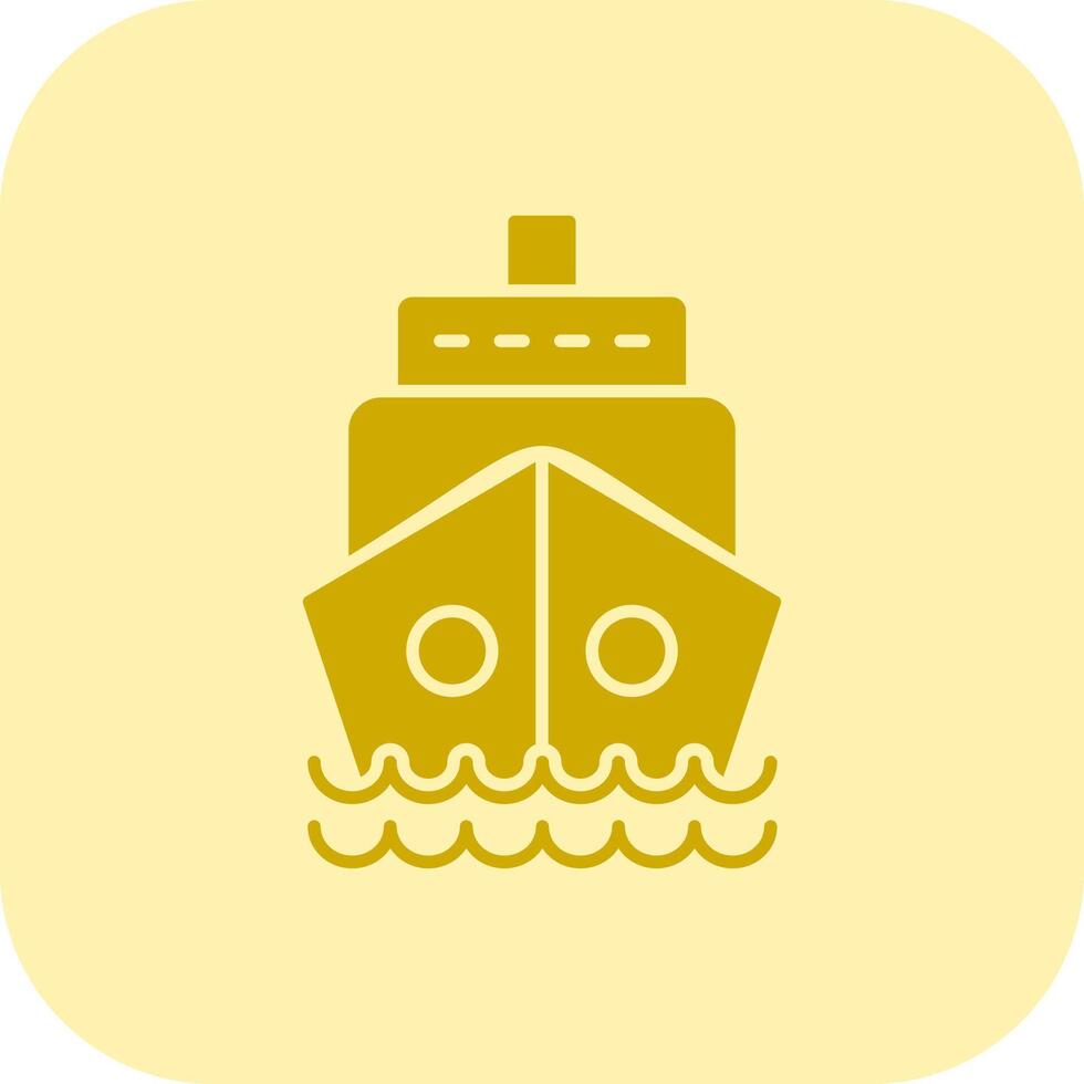 Ship Glyph Tritone Icon vector