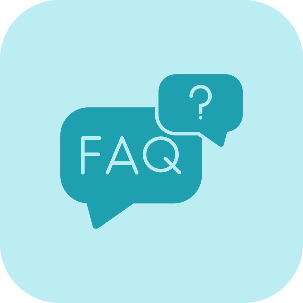 Faq Glyph Tritone Icon vector
