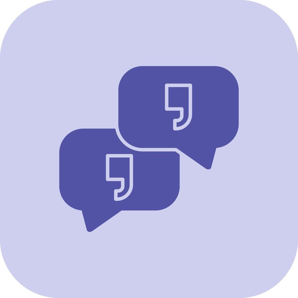 Quotation Glyph Tritone Icon vector