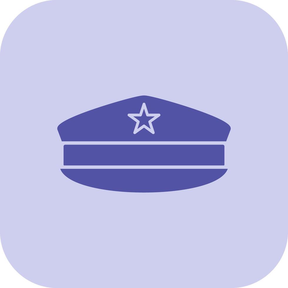 militar sombrero glifo tritono icono vector