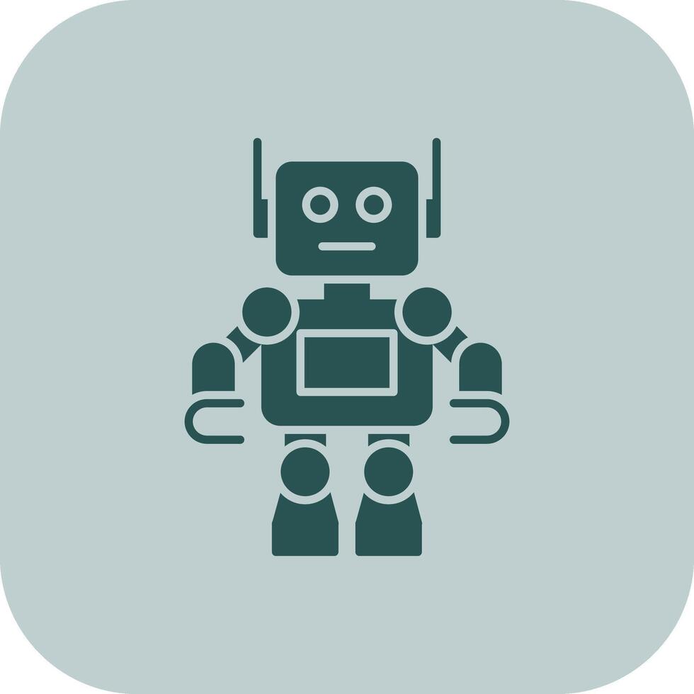 Robot Glyph Tritone Icon vector