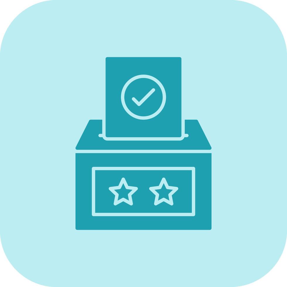 votación caja glifo tritono icono vector