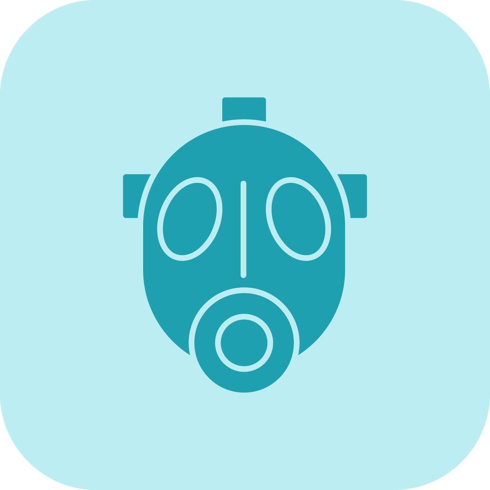 Gas Mask Glyph Tritone Icon vector