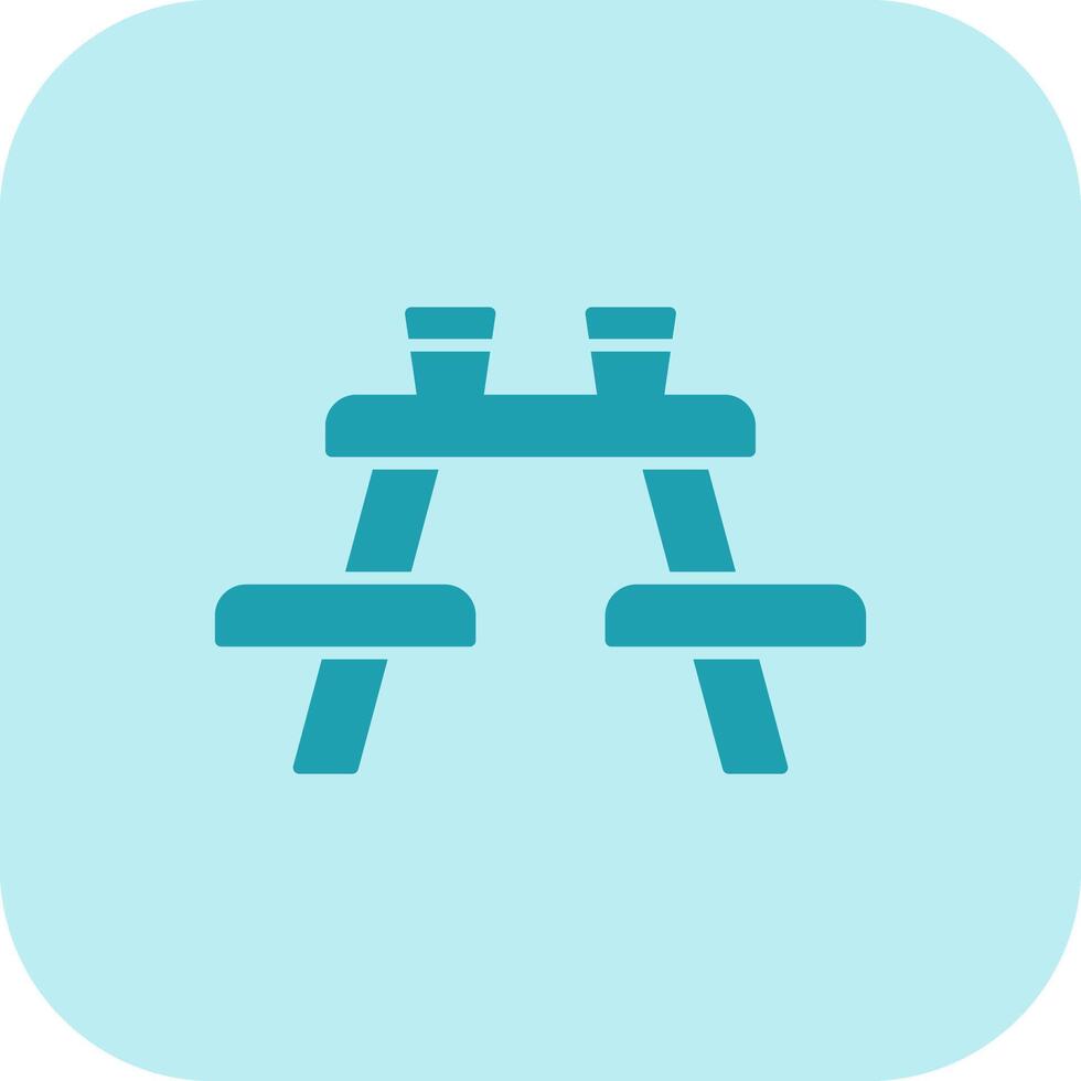 Picnic Table Glyph Tritone Icon vector