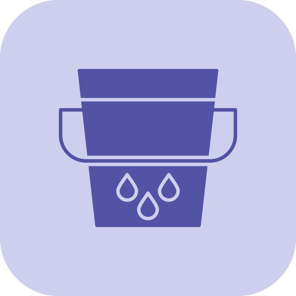 Water Bucket Glyph Tritone Icon vector