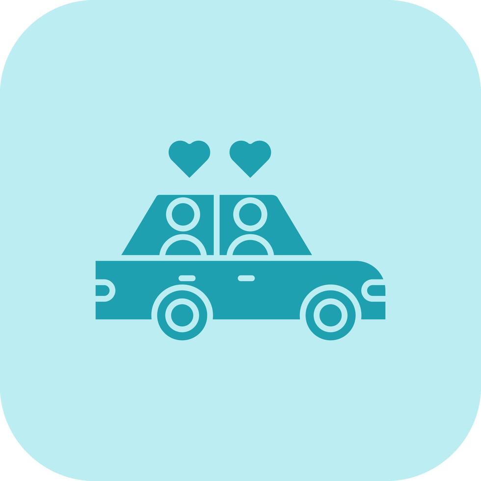 Wedding Car Glyph Tritone Icon vector