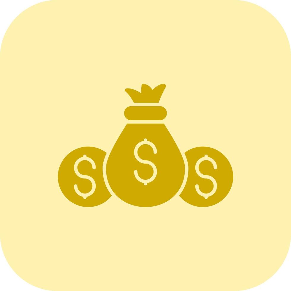 Money Bag Glyph Tritone Icon vector