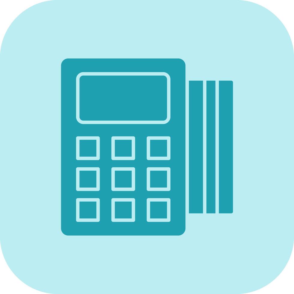 Pos Terminal Glyph Tritone Icon vector
