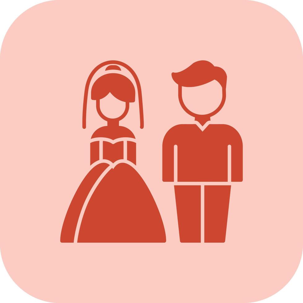 Pareja glifo tritono icono vector