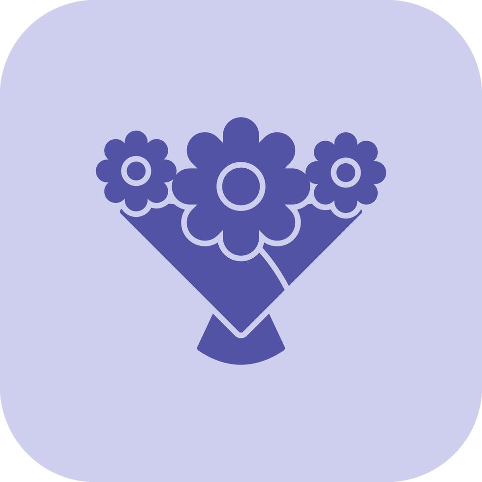 Flower Bouquet Glyph Tritone Icon vector