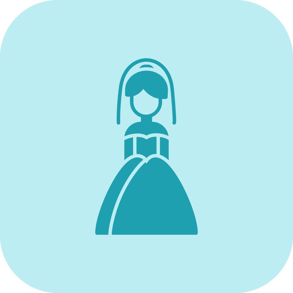 Bride Glyph Tritone Icon vector