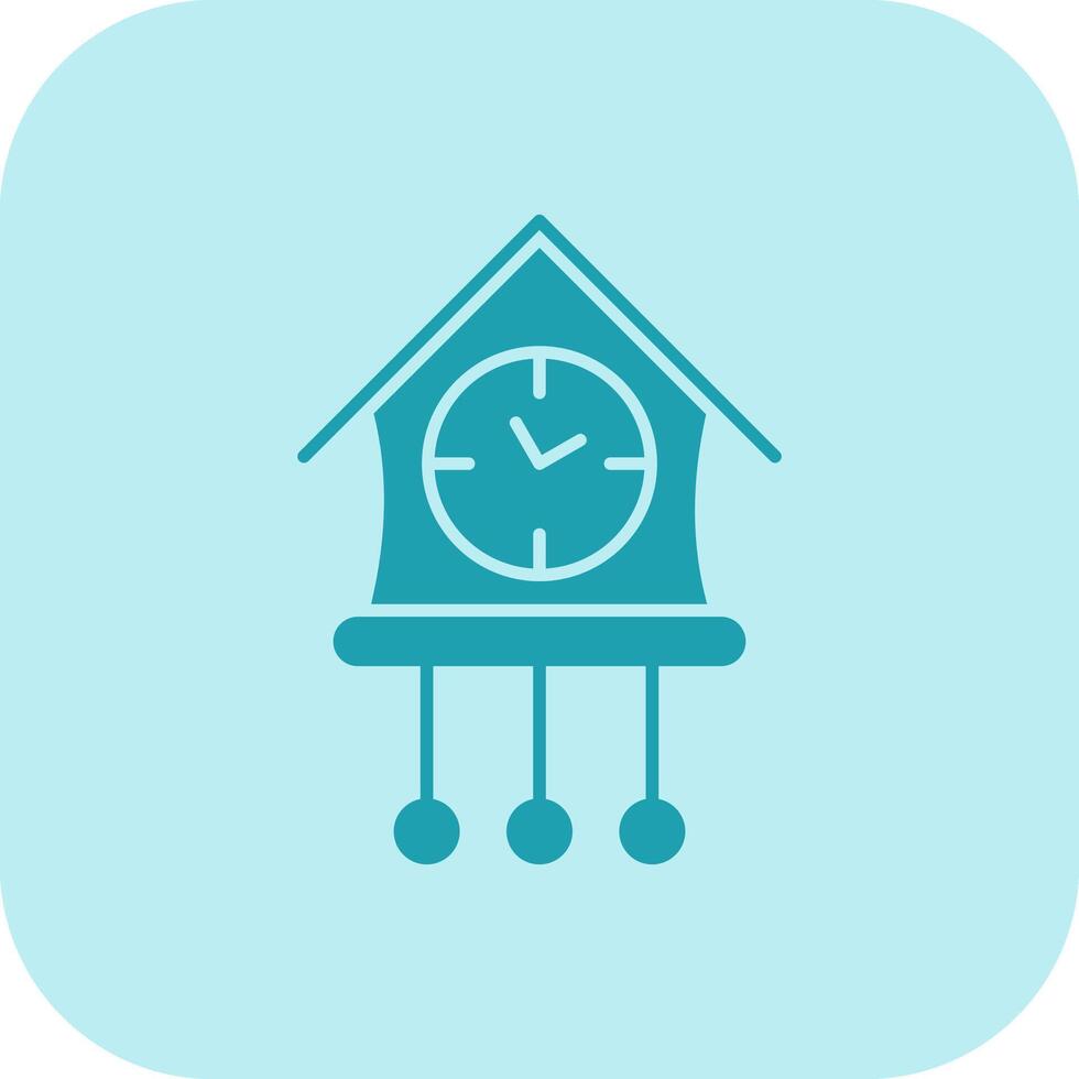 Cuckoo Clock Glyph Tritone Icon vector