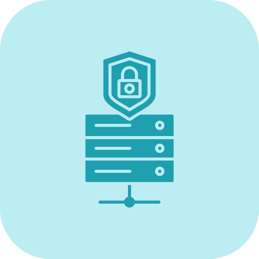 Data Protection Glyph Tritone Icon vector